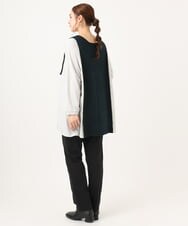 OLEBA07109 eur3(エウルキューブ) 【大きいサイズ/2way】ツイードコンビチュニック ネイビー(57)