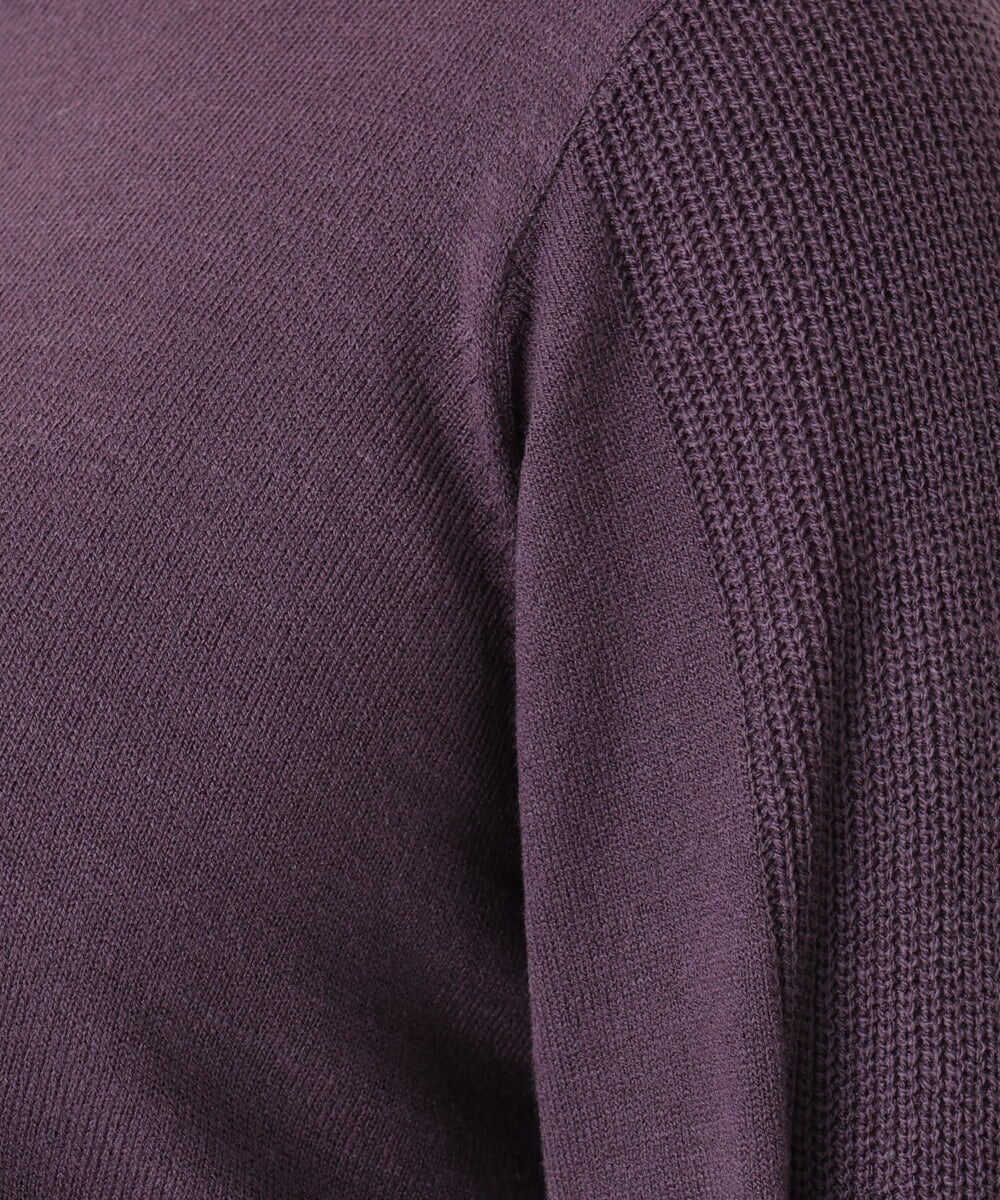 OLEBA27089 eur3(エウルキューブ) 【大きいサイズ/洗える】Vネックニットチュニック パープル(63)