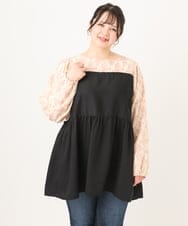 OLEBA33099 eur3(エウルキューブ) 【大きいサイズ】ビスチェドッキング風チュニック ライトピンク(01)