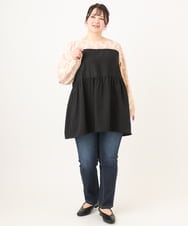 OLEBA33099 eur3(エウルキューブ) 【大きいサイズ】ビスチェドッキング風チュニック ライトピンク(01)
