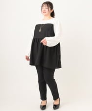 OLEBA33099 eur3(エウルキューブ) 【大きいサイズ】ビスチェドッキング風チュニック ホワイト(90)