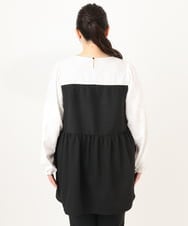 OLEBA33099 eur3(エウルキューブ) 【大きいサイズ】ビスチェドッキング風チュニック ホワイト(90)