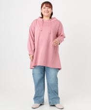 OLEBD16099 eur3(エウルキューブ) 【大きいサイズ】ダンボールフーディー風チュニック ピンク(03)