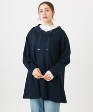 OLEBD16099 eur3(エウルキューブ) 【大きいサイズ】ダンボールフーディー風チュニック ネイビー(57)