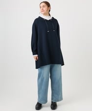 OLEBD16099 eur3(エウルキューブ) 【大きいサイズ】ダンボールフーディー風チュニック ネイビー(57)