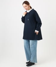 OLEBD16099 eur3(エウルキューブ) 【大きいサイズ】ダンボールフーディー風チュニック ネイビー(57)