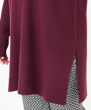 OLEBD17089 eur3(エウルキューブ) 【大きいサイズ】Vネックニットチュニック ワイン(77)