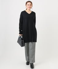 OLEBD17089 eur3(エウルキューブ) 【大きいサイズ】Vネックニットチュニック ブラック(94)