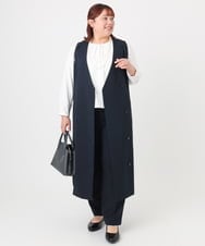 OLEBD20179 eur3(エウルキューブ) 【大きいサイズ/11号サイズあり/洗える/セットアップ対応】Wクロス2WAYワンピース ネイビー(57)