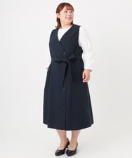 OLEBD20179 eur3(エウルキューブ) 【大きいサイズ/11号サイズあり/洗える/セットアップ対応】Wクロス2WAYワンピース ネイビー(57)