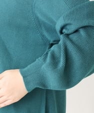OLEBV24089 eur3(エウルキューブ) 【大きいサイズ】洗えるVネックニットチュニック グリーン(35)