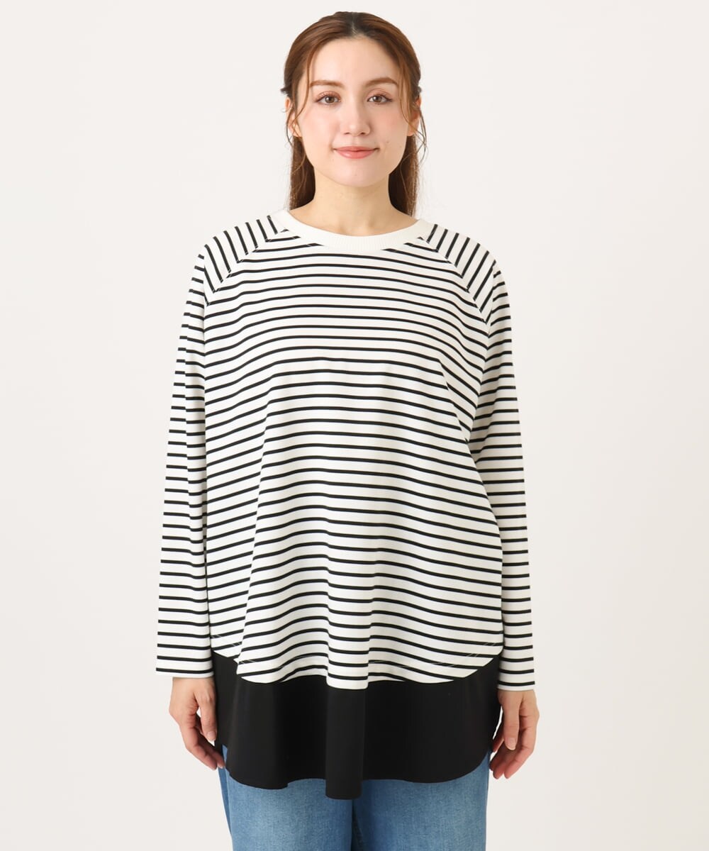 OLECD06099 eur3(エウルキューブ) 【大きいサイズ】ドッキングプルオーバー ホワイト(90)