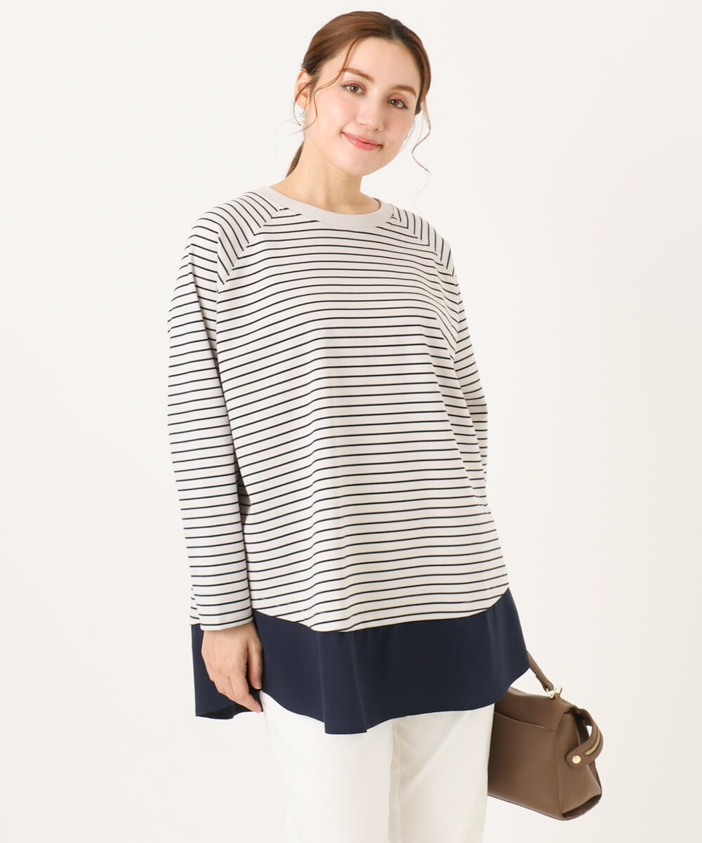 OLECD06099 eur3(エウルキューブ) 【大きいサイズ】ドッキングプルオーバー ライトグレー(91)