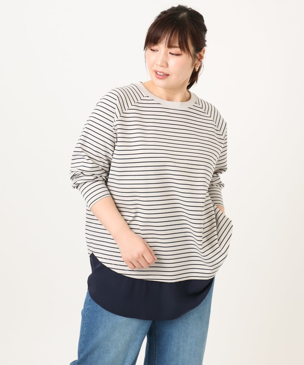 OLECD06099 eur3(エウルキューブ) 【大きいサイズ】ドッキングプルオーバー ライトグレー(91)
