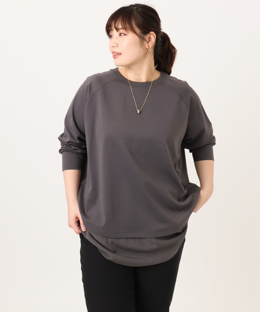 OLECD06099 eur3(エウルキューブ) 【大きいサイズ】ドッキングプルオーバー ダークグレー(93)