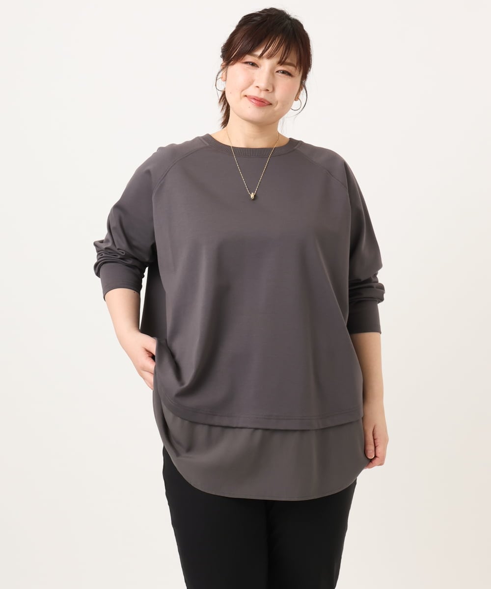 OLECD06099 eur3(エウルキューブ) 【大きいサイズ】ドッキングプルオーバー ダークグレー(93)