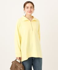 OLECD09099 eur3(エウルキューブ) 【大きいサイズ】ハーフジップダンボールプルオーバー ライトイエロー(20)
