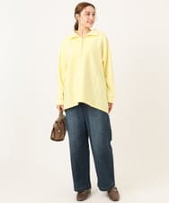 OLECD09099 eur3(エウルキューブ) 【大きいサイズ】ハーフジップダンボールプルオーバー ライトイエロー(20)