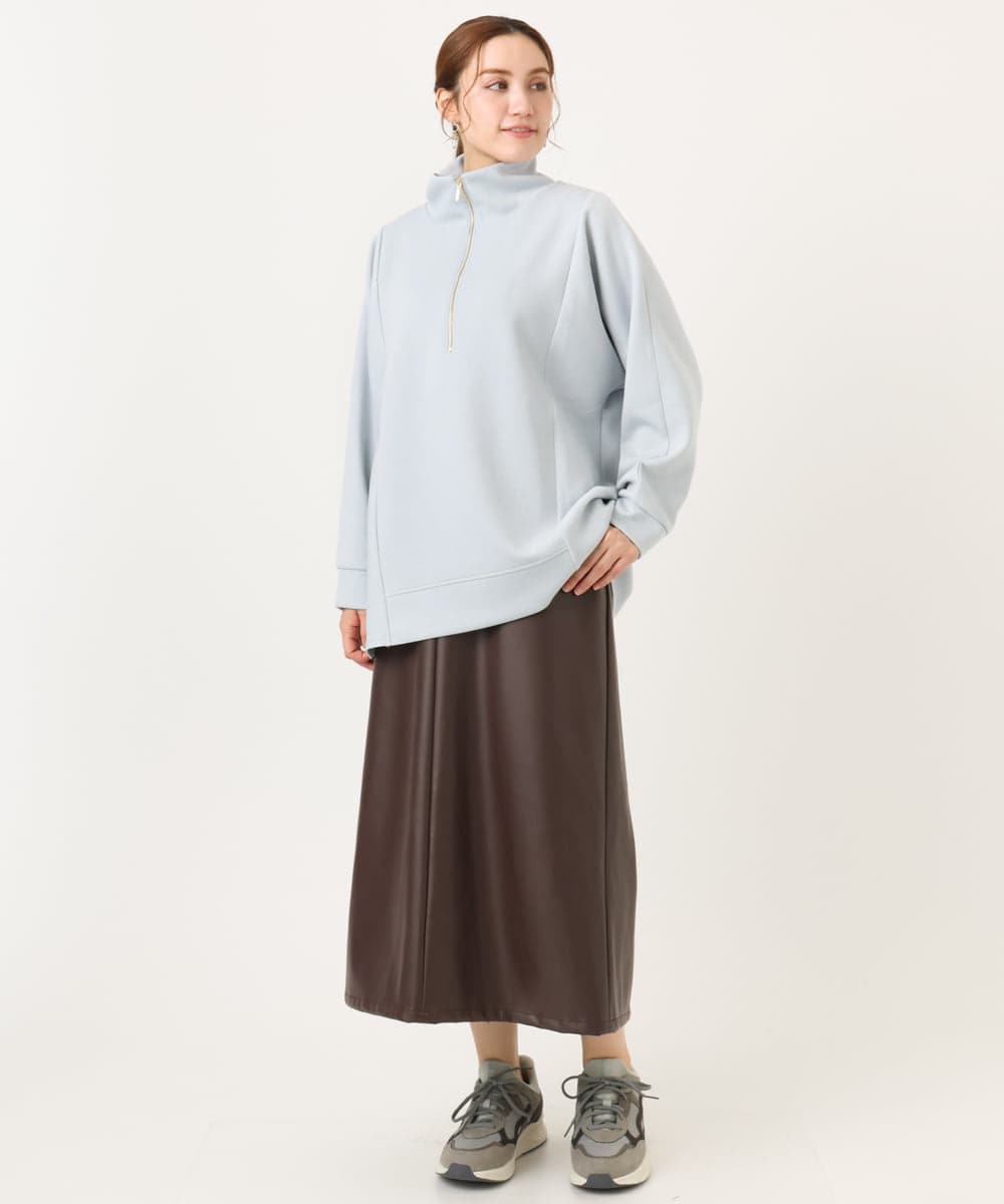 OLECD09099 eur3(エウルキューブ) 【大きいサイズ】ハーフジップダンボールプルオーバー ライトブルー(50)