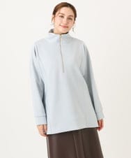 OLECD09099 eur3(エウルキューブ) 【大きいサイズ】ハーフジップダンボールプルオーバー ライトブルー(50)