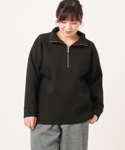 OLECD09099 eur3 【大きいサイズ】ハーフジップダンボールプルオーバー