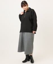 OLECD09099 eur3(エウルキューブ) 【大きいサイズ】ハーフジップダンボールプルオーバー ブラック(94)