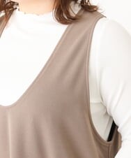 OLECV15119 eur3(エウルキューブ) 【大きいサイズ】Uネックジャンパースカート モカ(84)