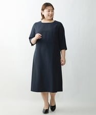 OLEDS01150 eur3(エウルキューブ) 【大きいサイズ/11号サイズあり】Wクロスストレッチワンピース ネイビー(57)