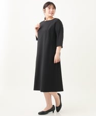 OLEDV04169 eur3(エウルキューブ) 【大きいサイズ/11号サイズあり/セットアップ対応】Wクロスストレッチスクエアネックワンピース ブラック(94)