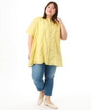 OLEFD02099 eur3(エウルキューブ) 【大きいサイズ】ハシゴレースチュニック イエロー