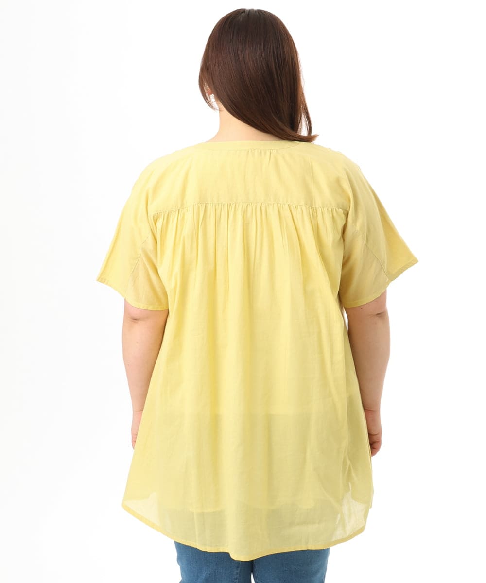OLEFD02099 eur3(エウルキューブ) 【大きいサイズ】ハシゴレースチュニック イエロー