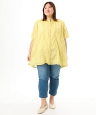 OLEFD02099 eur3(エウルキューブ) 【大きいサイズ】ハシゴレースチュニック イエロー