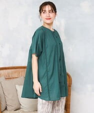 OLEFD02099 eur3(エウルキューブ) 【大きいサイズ】ハシゴレースチュニック グリーン
