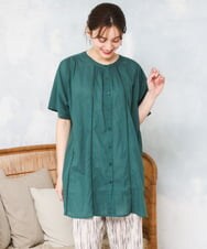 OLEFD02099 eur3(エウルキューブ) 【大きいサイズ】ハシゴレースチュニック グリーン