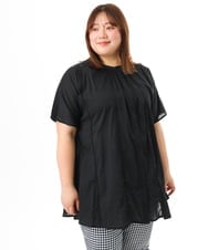 OLEFD02099 eur3(エウルキューブ) 【大きいサイズ】ハシゴレースチュニック ブラック