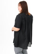 OLEFD02099 eur3(エウルキューブ) 【大きいサイズ】ハシゴレースチュニック ブラック