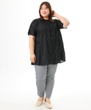 OLEFD02099 eur3(エウルキューブ) 【大きいサイズ】ハシゴレースチュニック ブラック