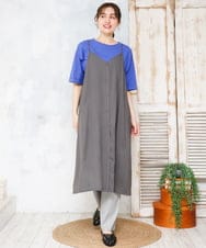 OLEFD15119 eur3(エウルキューブ) 【大きいサイズ】2WAYキャミワンピース ダークグレー