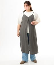 OLEFD15119 eur3(エウルキューブ) 【大きいサイズ】2WAYキャミワンピース ダークグレー
