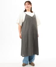OLEFD15119 eur3(エウルキューブ) 【大きいサイズ】2WAYキャミワンピース ダークグレー
