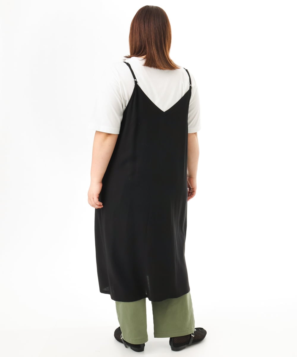 OLEFD15119 eur3(エウルキューブ) 【大きいサイズ】2WAYキャミワンピース ブラック
