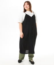 OLEFD15119 eur3(エウルキューブ) 【大きいサイズ】2WAYキャミワンピース ブラック