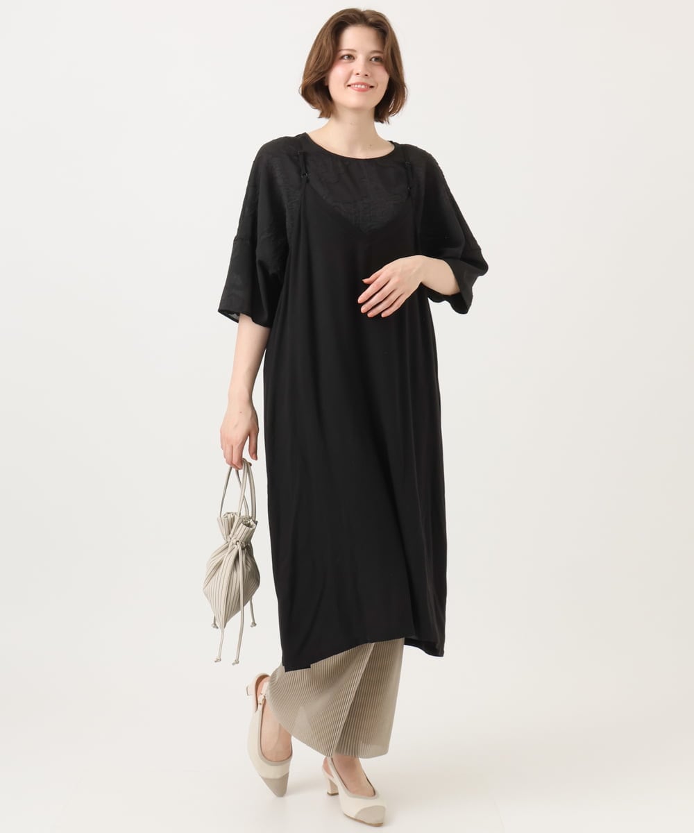 OLEFD15119 eur3(エウルキューブ) 【大きいサイズ】2WAYキャミワンピース ブラック