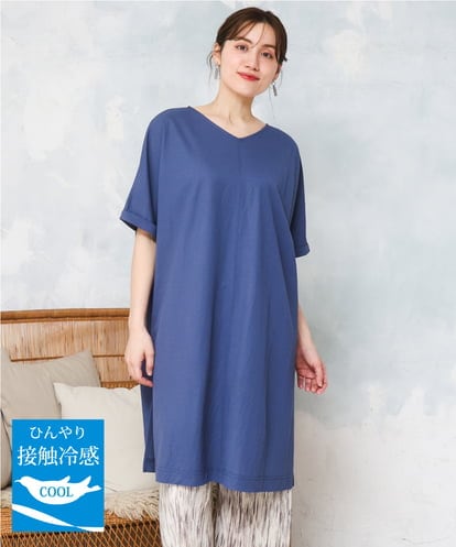 OLEFD19099 eur3 【大きいサイズ/接触冷感】ボクシーシルエットチュニック