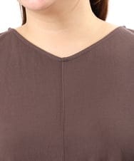 OLEFD19099 eur3(エウルキューブ) 【大きいサイズ/接触冷感】ボクシーシルエットチュニック ブラウン