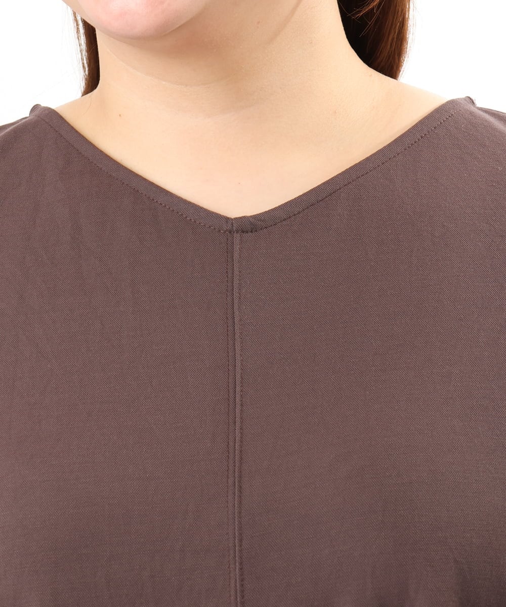 OLEFD19099 eur3(エウルキューブ) 【大きいサイズ/接触冷感】ボクシーシルエットチュニック ブラウン