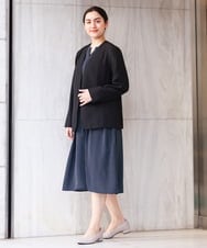 OLEFS09150 eur3(エウルキューブ) 【大きいサイズ/11号サイズあり】フレアスリーブストライプワンピース ネイビー(57)