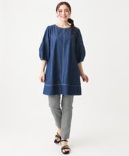 OLEFV18099 eur3(エウルキューブ) 【大きいサイズ】ライトデニムチュニック ネイビー(57)