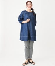 OLEFV18099 eur3(エウルキューブ) 【大きいサイズ】ライトデニムチュニック ネイビー(57)