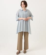 OLEGD04089 eur3(エウルキューブ) 【大きいサイズ】コットンシアーチュニック ブルー